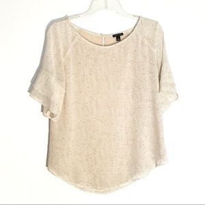 Ann Taylor Cream Chiffon Blouse Medium NWOT